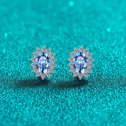 1K Moissanite Elegant Stud Earrings | S925 Sterling Silver | Versatile Everyday Luxury for Women