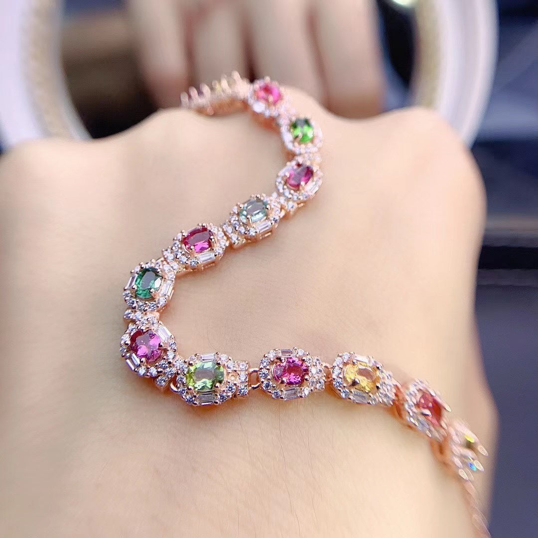 Treasure™ Natural Tourmaline Tennis Bracelet | 925 Sterling Silver