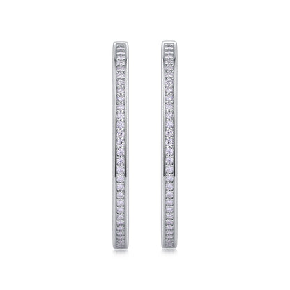 Moon Sea - Fashionable And Luxurious Diamond Jewelry Set With Moissanite S925 Sterling Silver And Platinum-plated Stud Earrings