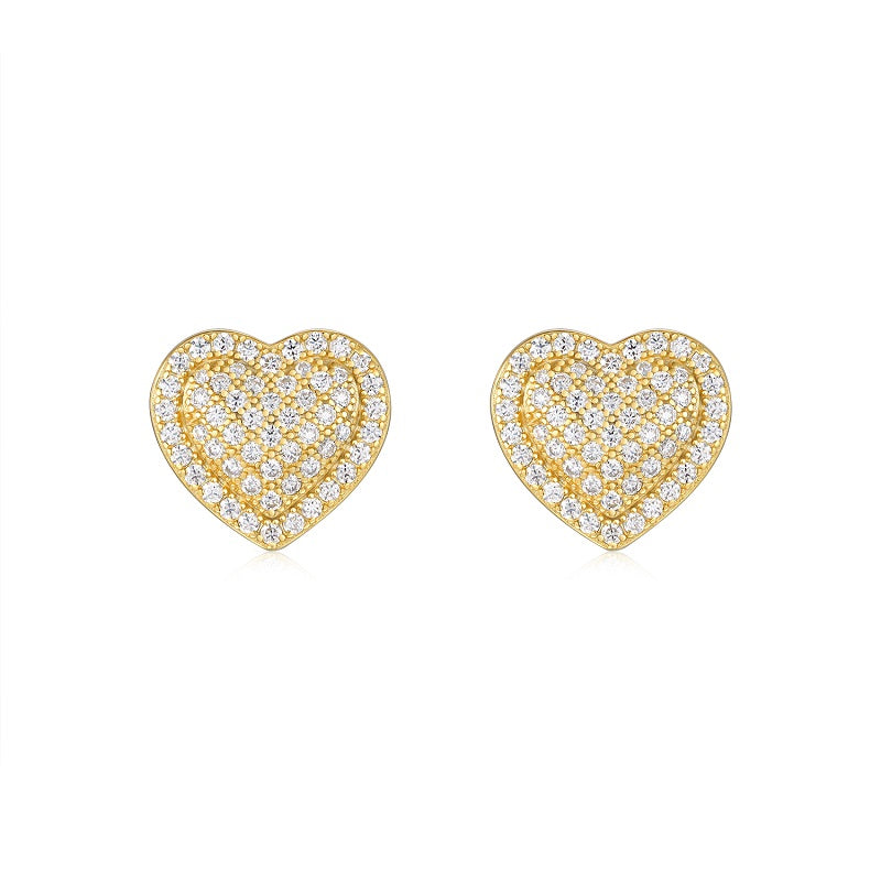 Moissanite Stud Earrings | Gold Electroplated S925 Sterling Silver | Luxury Finish