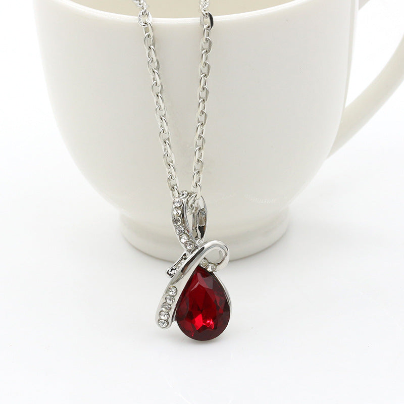 Angel Tears Water Drop Necklace | Natural Gemstone Pendant