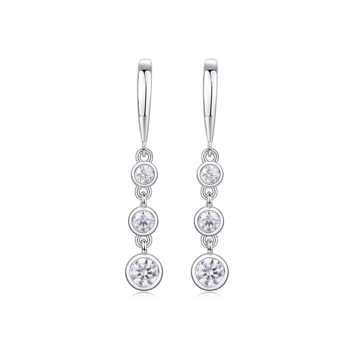 Classic Multi-Stone Moissanite Drop Earrings | Sterling Silver Jewelry