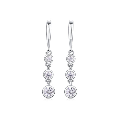 Classic Multi-Stone Moissanite Drop Earrings | Sterling Silver Jewelry