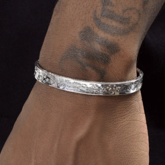 Men’s Graffiti Style 925 Sterling Silver Bracelet
