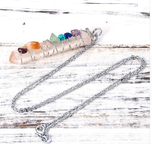 Sevenfold Light — Wire-Wrapped Crystal Pendant