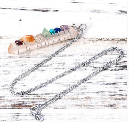 Sevenfold Light — Wire-Wrapped Crystal Pendant