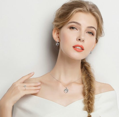 925 Sterling Silver Tree of Life Necklace | Zircon Symbolic Pendant