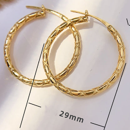 18K Gold Rhombus Earrings | Classic Versatile Geometric Hoop Earrings for Women