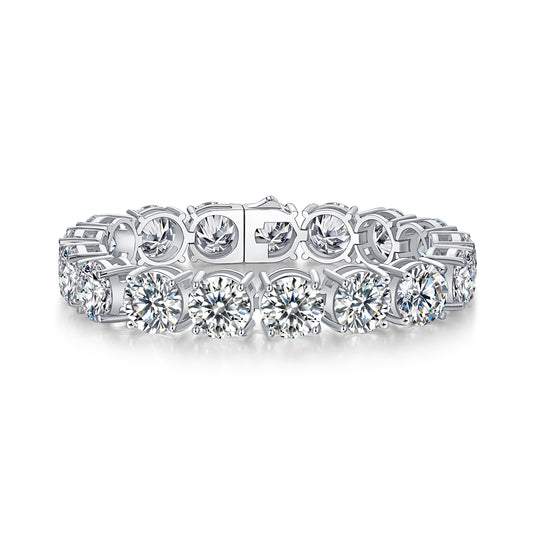 5 Carat Moissanite Tennis Bracelet | Platinum-Plated 925 Sterling Silver · GRA Certified