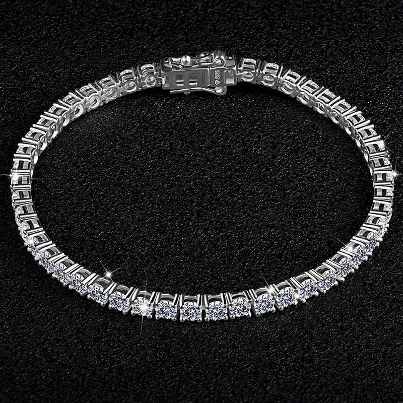 Moissanite Tennis Bracelet in 925 Sterling Silver – Timeless Luxury