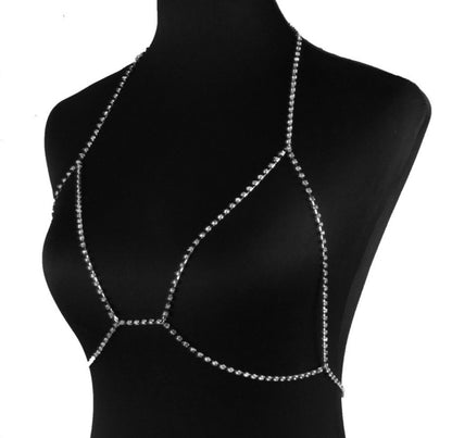 Dainty Rhinestone Body Necklace | Sparkling Layered Body Jewelry