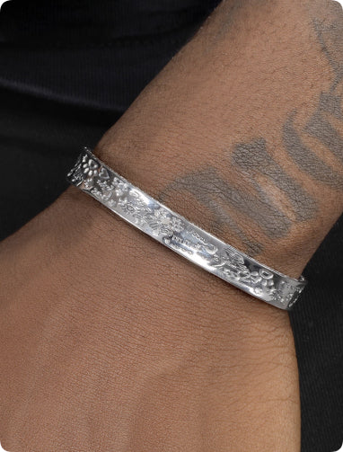 Men’s Graffiti Style 925 Sterling Silver Bracelet