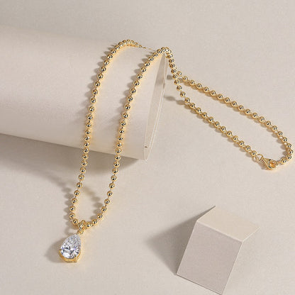 Wish Light | Pear-Shaped Moissanite Pendant Necklace in Gold-Plated Sterling Silver