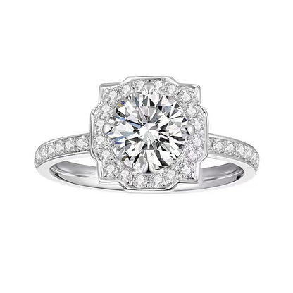 1 Carat Diamond-Style Engagement Ring | Platinum-Tone Bridal Design