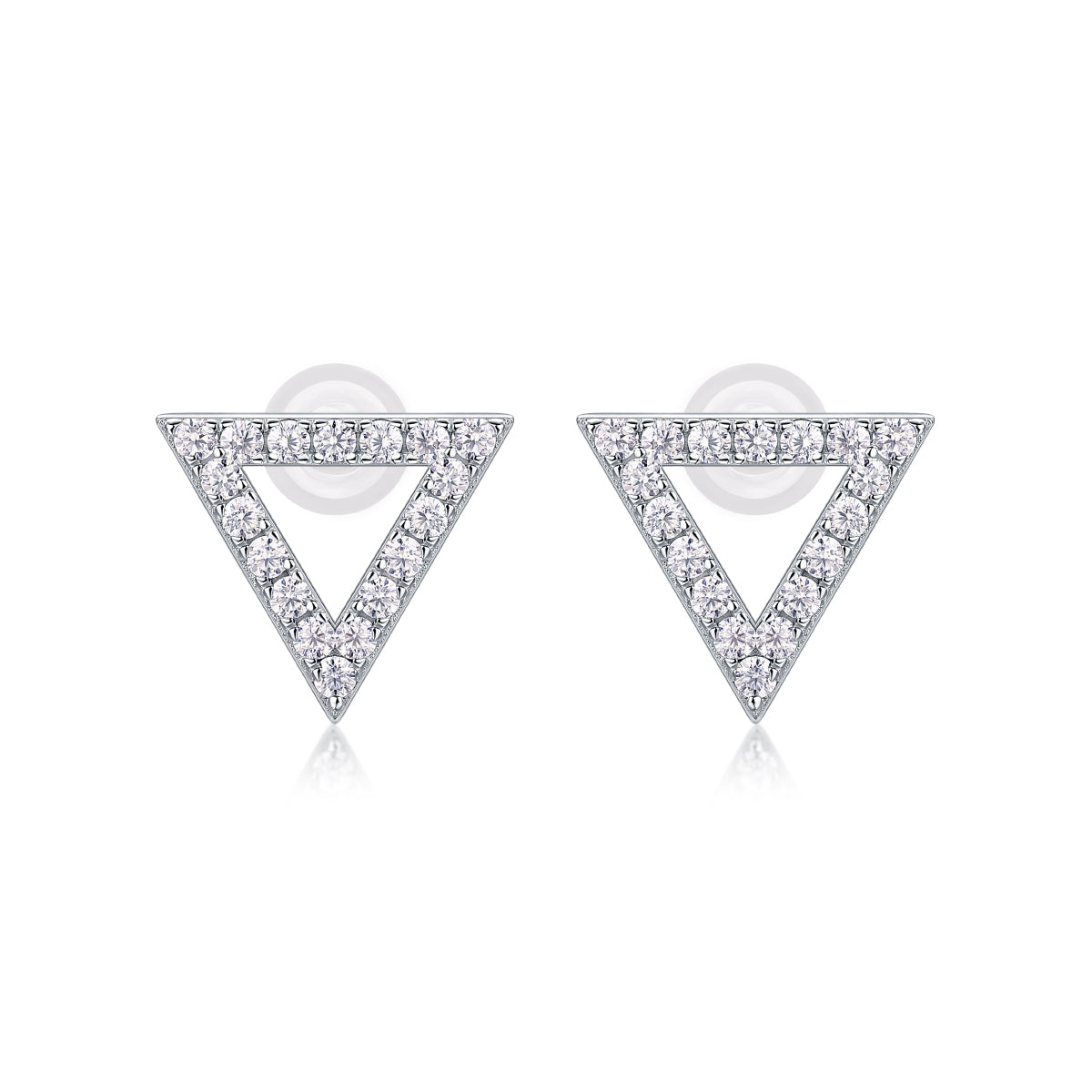 Unique Triangle Moissanite Stud Earrings | Sterling Silver Luxury Jewelry