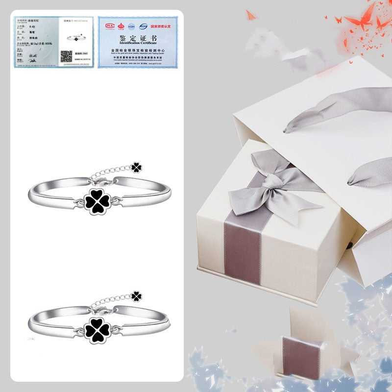 Lucky Clover Rose Bracelet | Solid 999 Silver Gift Edition