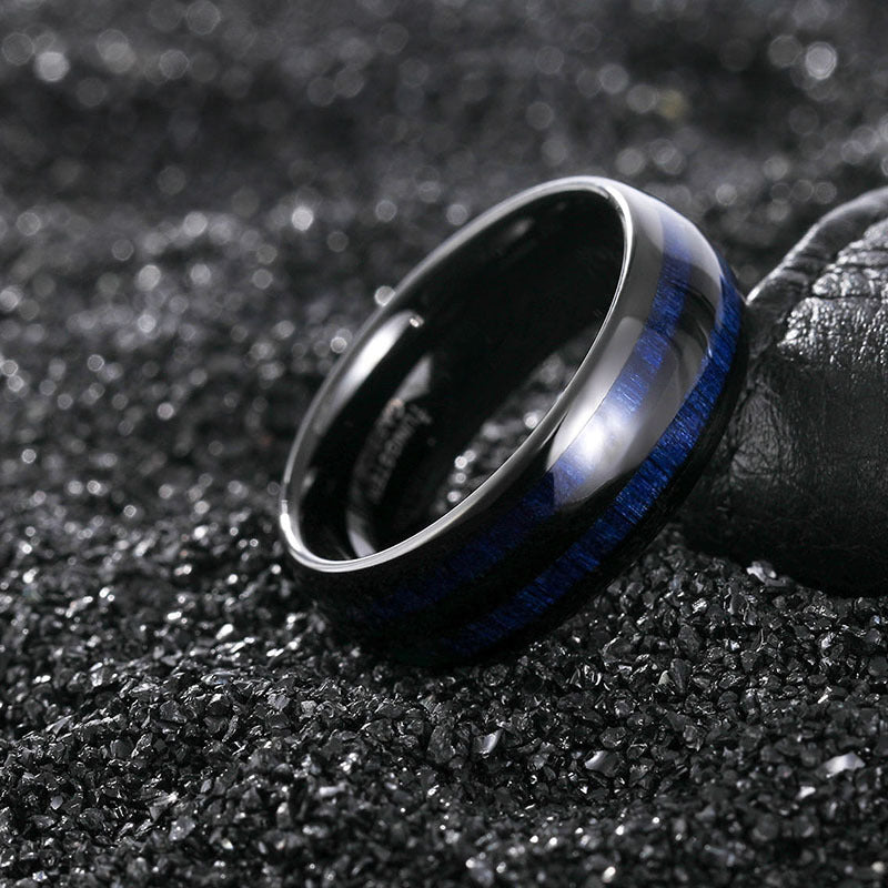 Men’s Black & Gold Tungsten Ring | 6–8mm Durable Statement Band