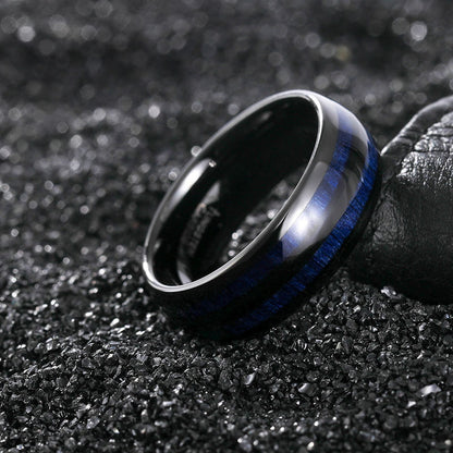 Men’s Black & Gold Tungsten Ring | 6–8mm Durable Statement Band