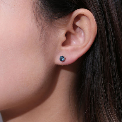 Simple Sterling Silver Crystal Gemstone Earrings