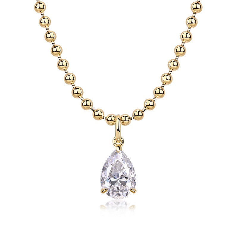 Wish Light | Pear-Shaped Moissanite Pendant Necklace in Gold-Plated Sterling Silver