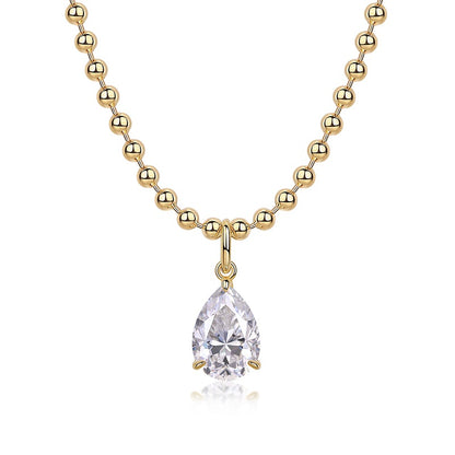 Wish Light | Pear-Shaped Moissanite Pendant Necklace in Gold-Plated Sterling Silver