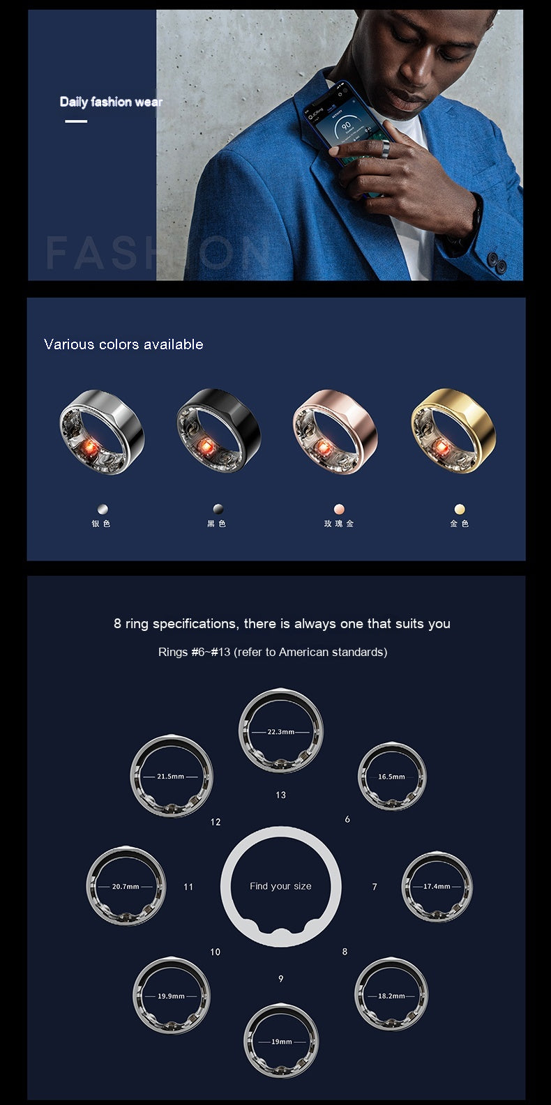 Smart Wellness Ring | Sleep, Activity & Health Insights Tracker