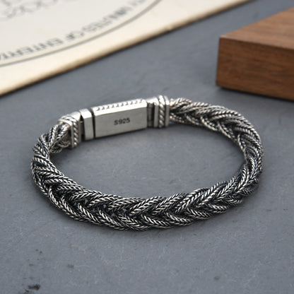 Men’s Foxtail Woven Sterling Silver Bracelet | Timeless Statement Jewelry