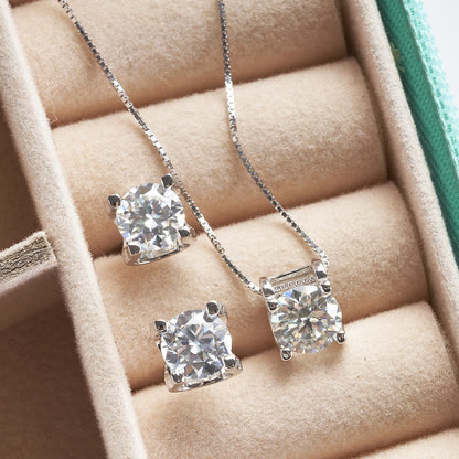 Moissanite Bull Head Stud Earrings | S925 Sterling Silver Four-Claw Design