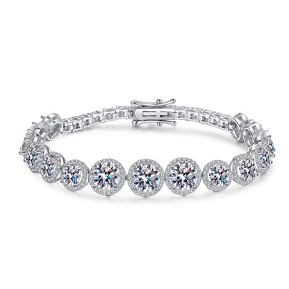 Women’s 925 Sterling Silver Moissanite Tennis Bracelet – Full Inlaid Sparkling Luxury Jewelry