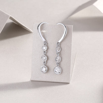Classic Multi-Stone Moissanite Drop Earrings | Sterling Silver Jewelry