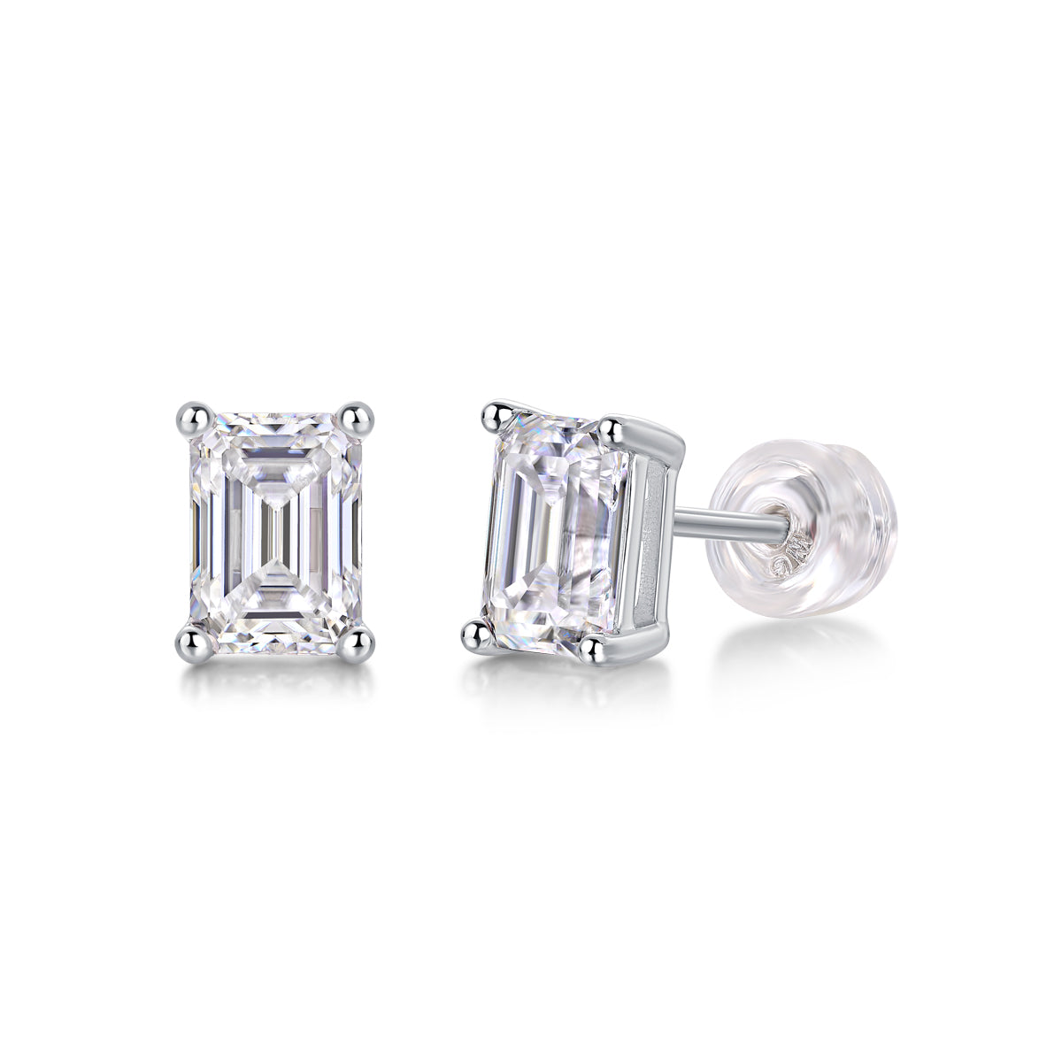 Sink Into Luxury Fashion Diamond Earrings Studs Set With Mosan Diamond Silver Ornaments