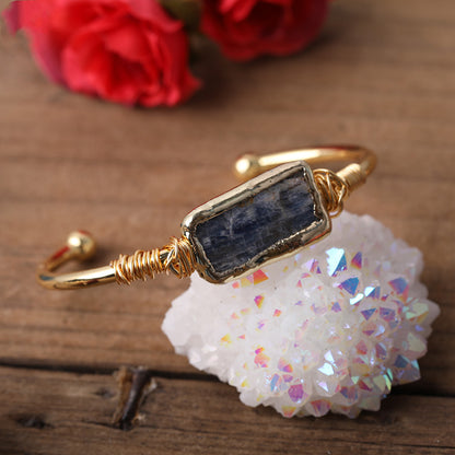 Bluewake — Raw Blue Kyanite Slab Wire-Wrapped Pendant