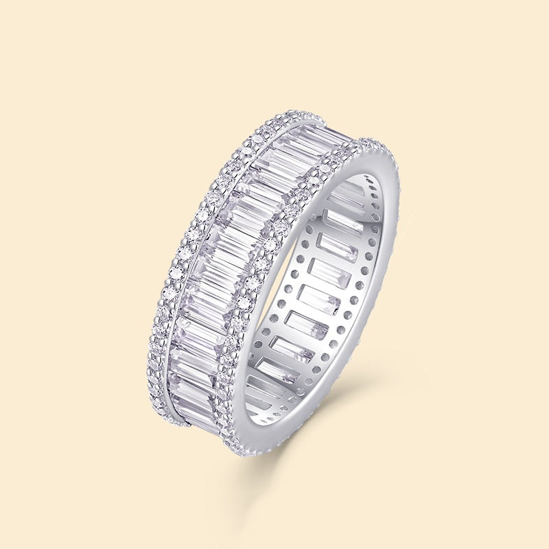 Non-fading Note S925 Silver Moissanite Ring