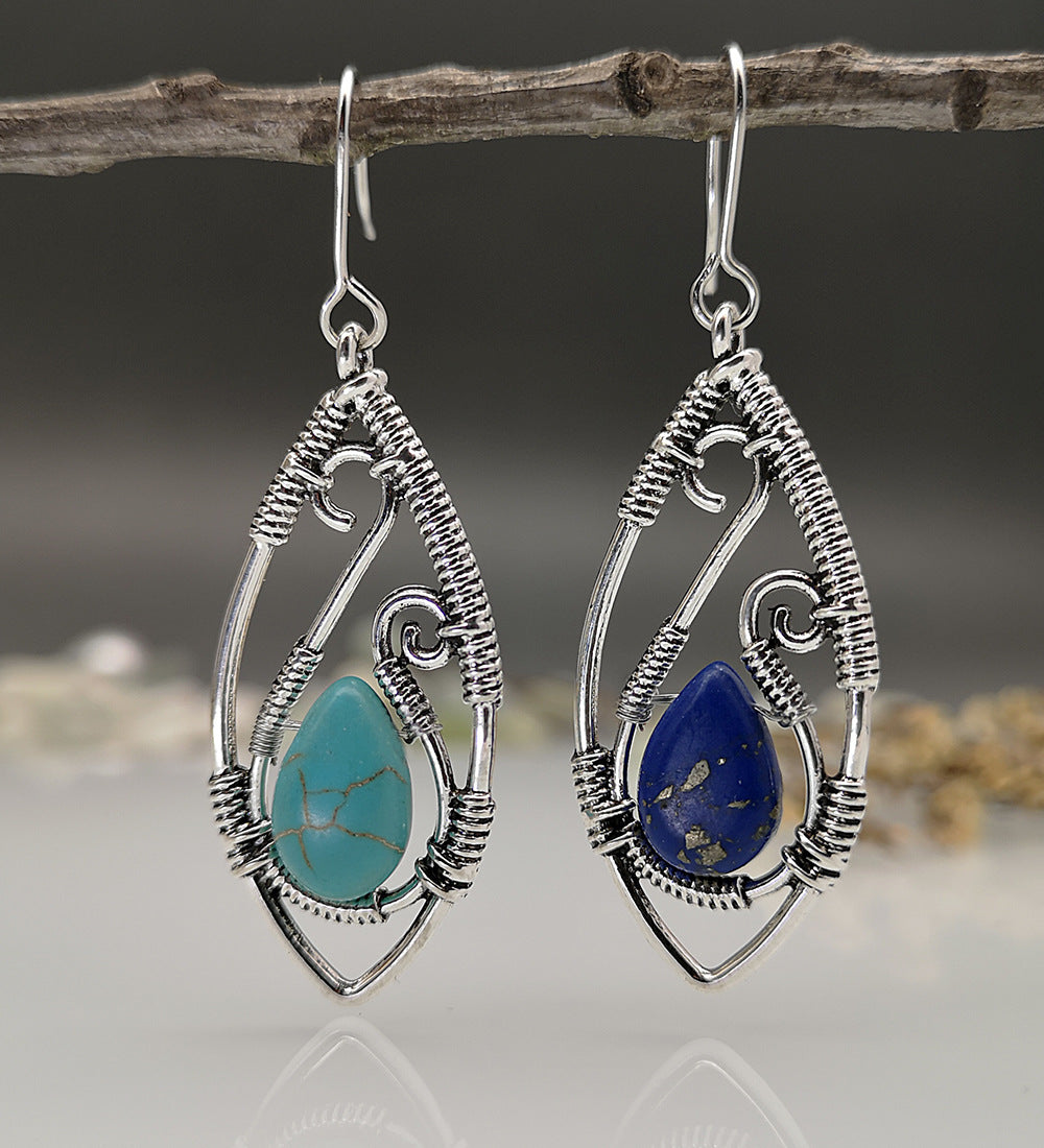 Relic — Wire-Wrapped Lapis Lazuli Drop Earrings | Heirloom Collection