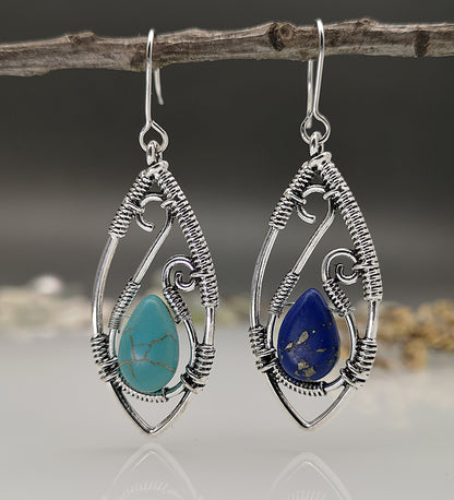 Relic — Wire-Wrapped Lapis Lazuli Drop Earrings | Heirloom Collection