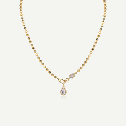 Moissanite Drop Bead Necklace in 925 Sterling Silver