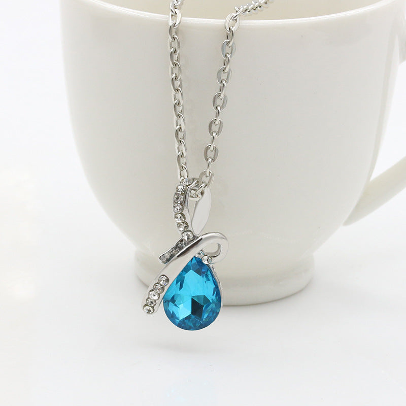 Angel Tears Water Drop Necklace | Natural Gemstone Pendant