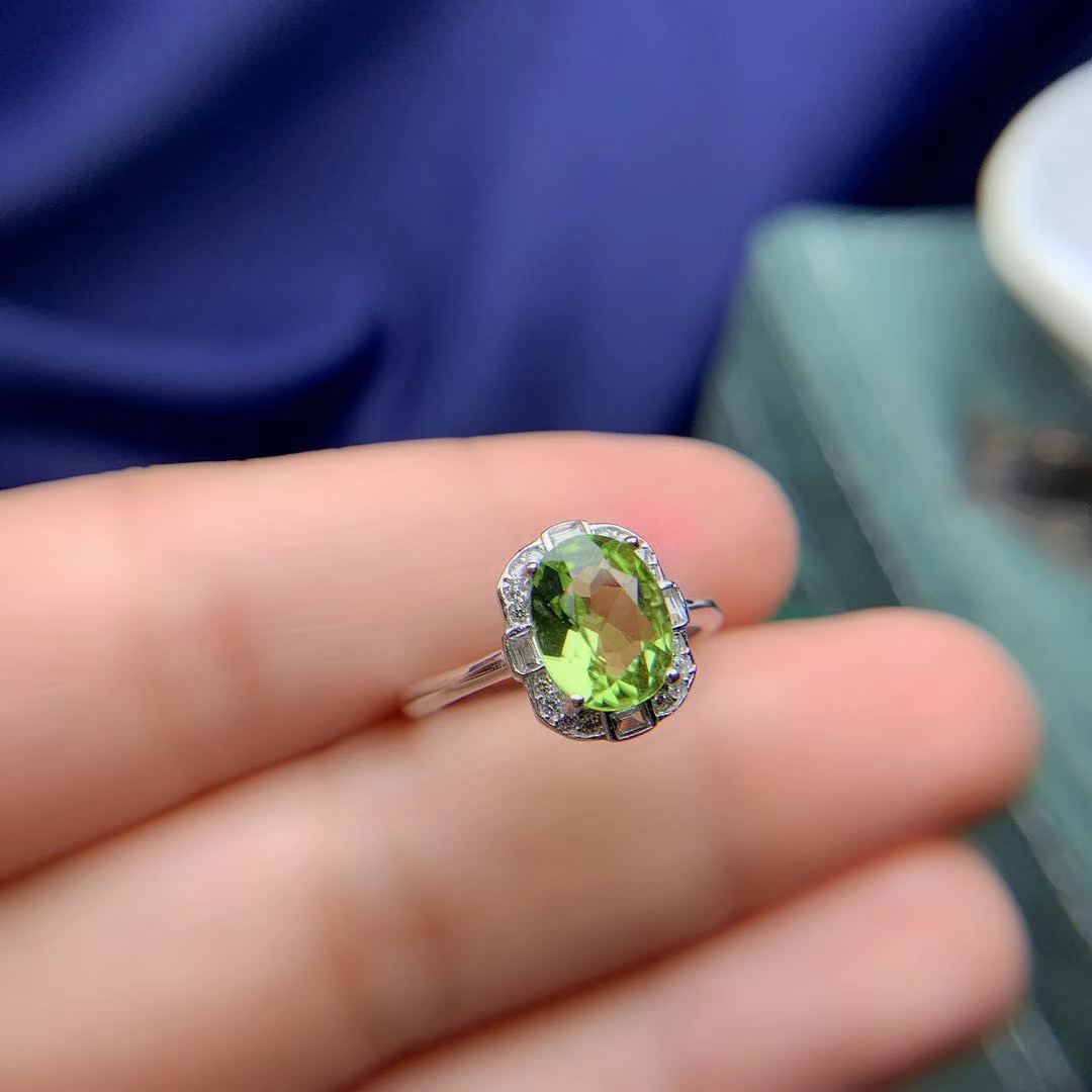 Natural Olivine Set  925 Silver Jewelry  Inlaid Rings  Pendants  Stud Earrings  Handmade Jewelry  Gold Plated Jewelry  Elegant Accessories