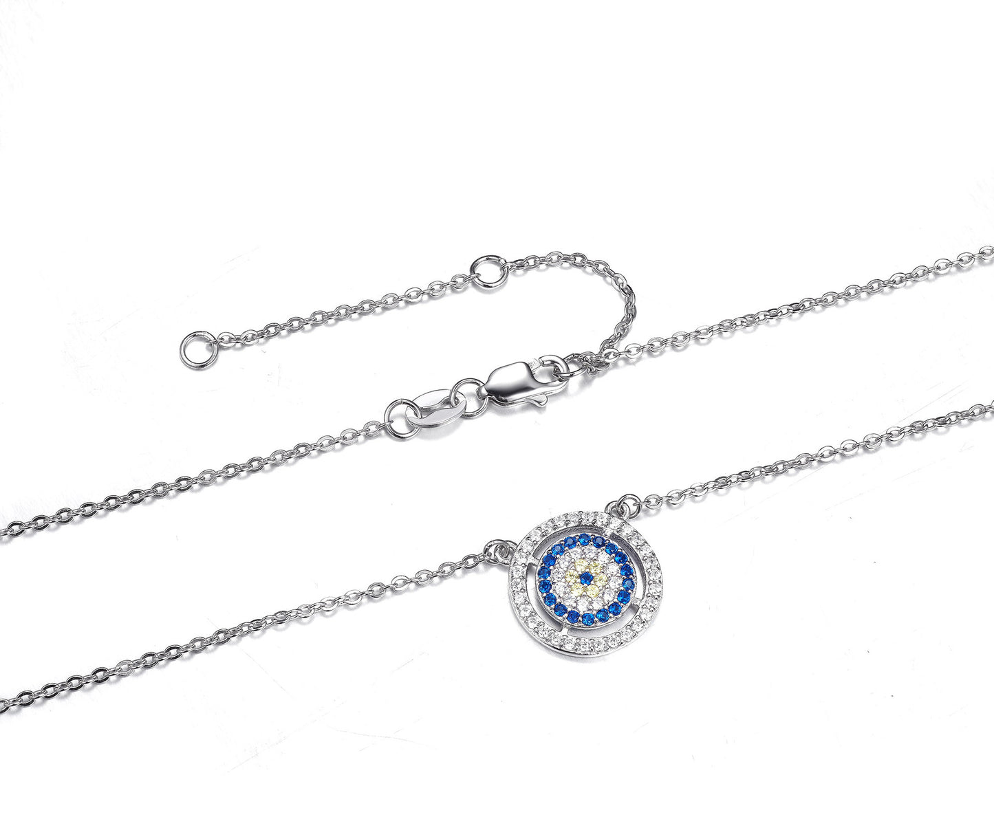 Sterling Silver Circular Pendant Necklace | Delicate Minimal Design