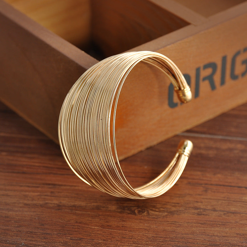 Linebound Open Wire Bracelet | Adjustable Metal Statement Jewelry