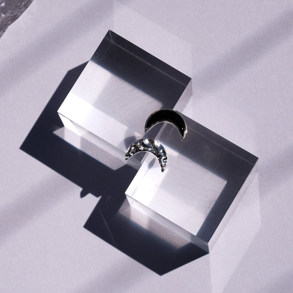 Moon Earrings  asymmetrical earrings  star earrings  cosmos jewelry  gold earrings  silver earrings  copper jewelry  natural stone earrings