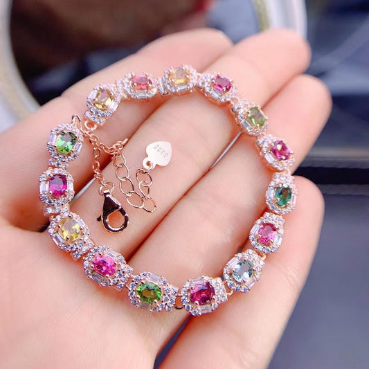 Treasure™ Natural Tourmaline Tennis Bracelet | 925 Sterling Silver