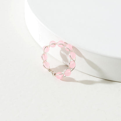 Aurora Thread — Stone Bead Ring