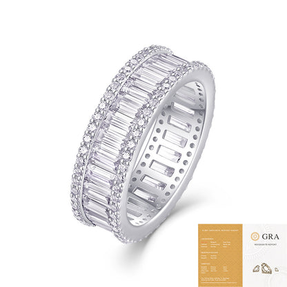 Non-fading Note S925 Silver Moissanite Ring