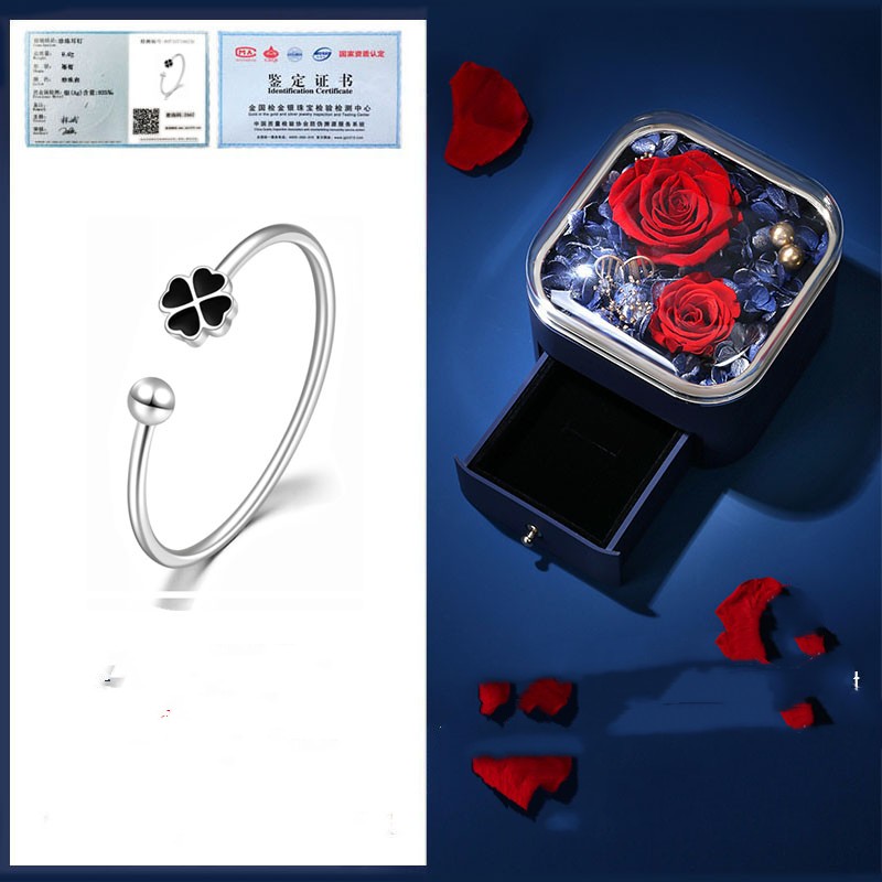 Lucky Clover Rose Bracelet | Solid 999 Silver Gift Edition