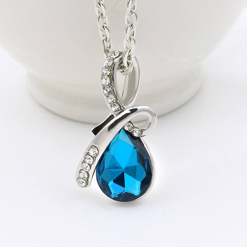 Angel Tears Water Drop Necklace | Natural Gemstone Pendant