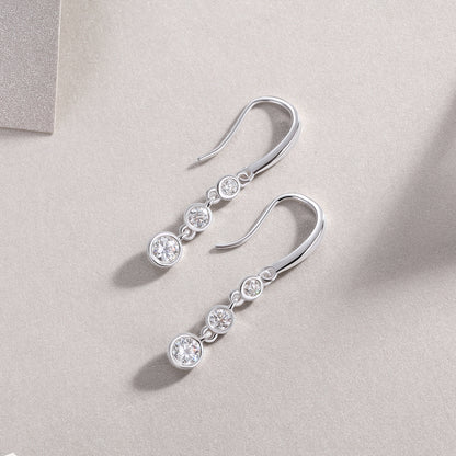 Classic Multi-Stone Moissanite Drop Earrings | Sterling Silver Jewelry
