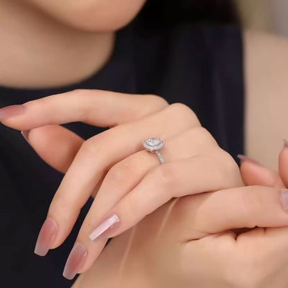 1 Carat Diamond-Style Engagement Ring | Platinum-Tone Bridal Design