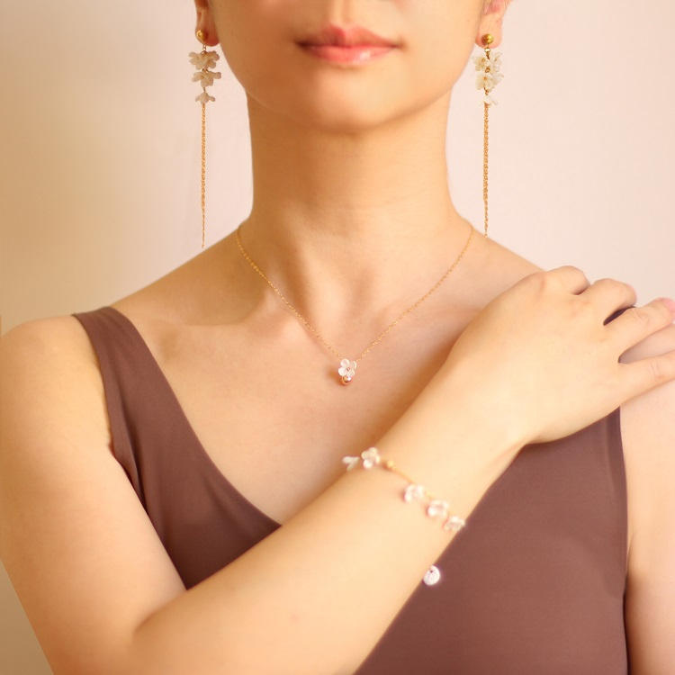 Osmanthus Series Bone China Jewelry Set | Artistic Necklace, Bracelet & Earrings