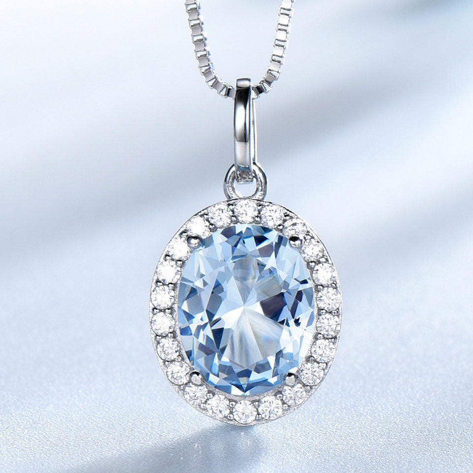 Sky Blue Nano Gemstone Pendant | 925 Sterling Silver